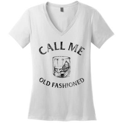 Call Me Old Fashionedcocktail Glass Women's V-Neck T-Shirt