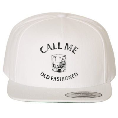 Call Me Old Fashionedcocktail Glass Wool Snapback Cap