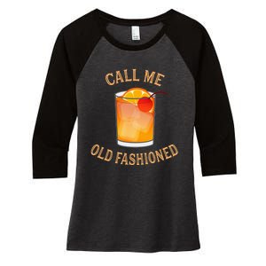 Call Me Old Fashioned Bartender Classic Cocktail Mixologist Women's Tri-Blend 3/4-Sleeve Raglan Shirt