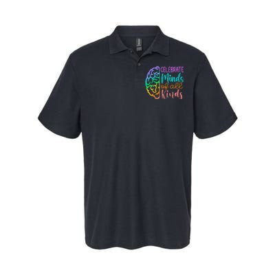 Celebrate Minds Of All Kinds Neurodiversity Autism Awareness Softstyle Adult Sport Polo