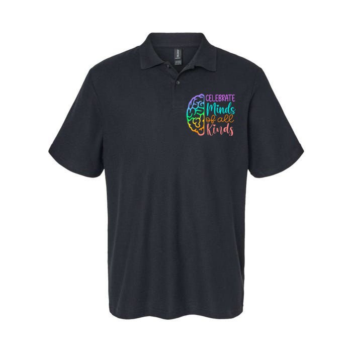 Celebrate Minds Of All Kinds Neurodiversity Autism Awareness Softstyle Adult Sport Polo