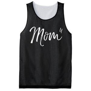 Cute Mom Of 4 Gift Quote Fun Fourth Child Announcement Mom^4 Mesh Reversible Basketball Jersey Tank