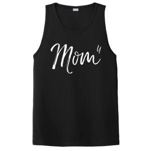 Cute Mom Of 4 Gift Quote Fun Fourth Child Announcement Mom^4 PosiCharge Competitor Tank