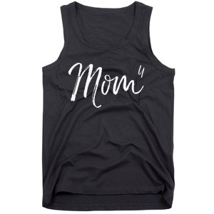 Cute Mom Of 4 Gift Quote Fun Fourth Child Announcement Mom^4 Tank Top