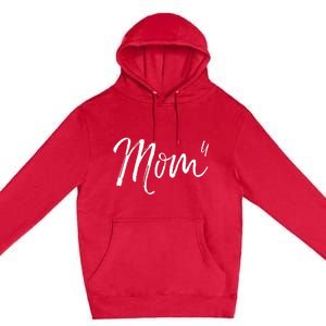 Cute Mom Of 4 Gift Quote Fun Fourth Child Announcement Mom^4 Premium Pullover Hoodie