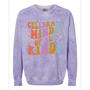 Celebrate Minds of All Kinds Neurodiversity Autism Awareness Colorblast Crewneck Sweatshirt