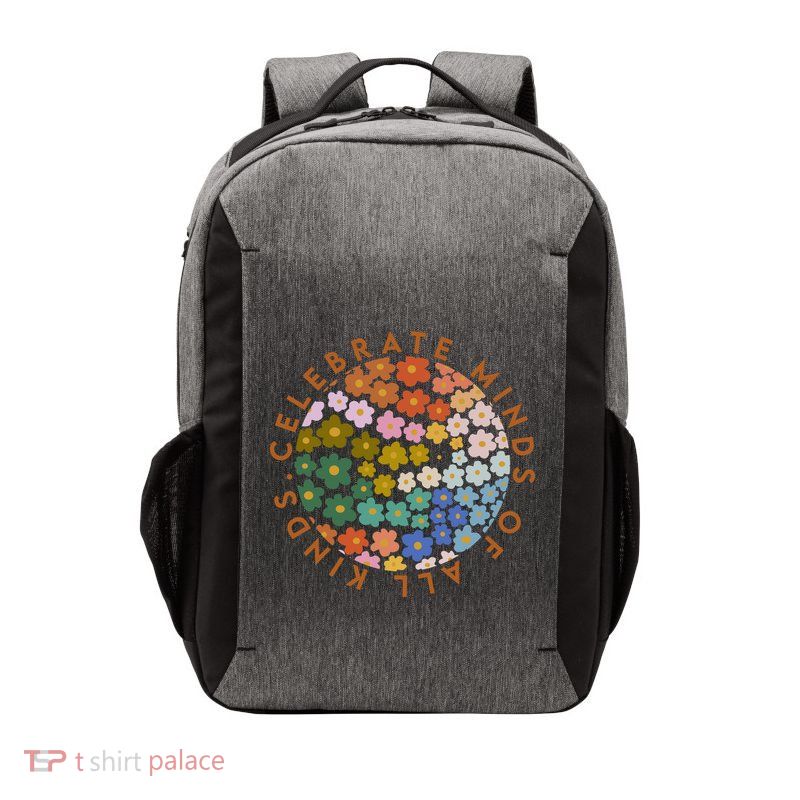 Celebrate Minds Of All Kinds Flowers Neurodiversity Autism Vector Backpack