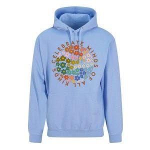 Celebrate Minds Of All Kinds Flowers Neurodiversity Autism Unisex Surf Hoodie