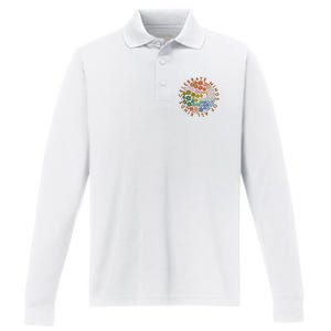 Celebrate Minds Of All Kinds Flowers Neurodiversity Autism Performance Long Sleeve Polo