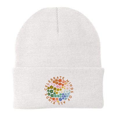 Celebrate Minds Of All Kinds Flowers Neurodiversity Autism Beanie