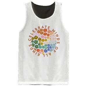 Celebrate Minds Of All Kinds Flowers Neurodiversity Autism Mesh Reversible Basketball Jersey Tank