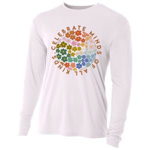 Celebrate Minds Of All Kinds Flowers Neurodiversity Autism Cooling Performance Long Sleeve Crew