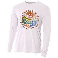 Celebrate Minds Of All Kinds Flowers Neurodiversity Autism Cooling Performance Long Sleeve Crew