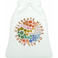 Celebrate Minds Of All Kinds Flowers Neurodiversity Autism Ceramic Bell Ornament