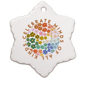 Celebrate Minds Of All Kinds Flowers Neurodiversity Autism Ceramic Star Ornament