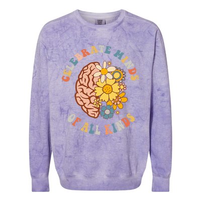 Celebrate Minds Of All Kinds Neurodiversity Autism Colorblast Crewneck Sweatshirt