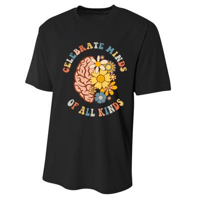 Celebrate Minds Of All Kinds Neurodiversity Autism Performance Sprint T-Shirt