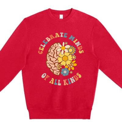 Celebrate Minds Of All Kinds Neurodiversity Autism Premium Crewneck Sweatshirt