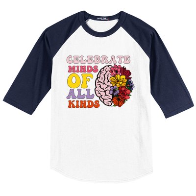 Celebrate Minds Of All Kinds Baseball Sleeve Shirt