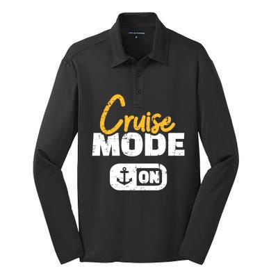 Cruise Mode On Gift Silk Touch Performance Long Sleeve Polo