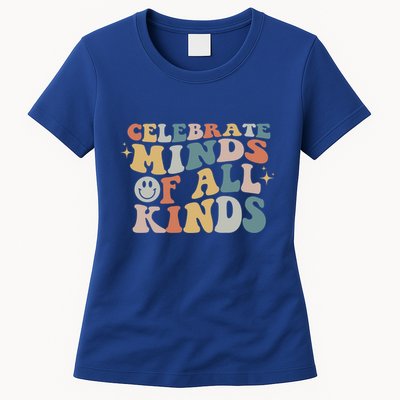 Celebrate Minds Of All Kinds Neurodiversity Autism Awareness Gift Womens T-Shirt