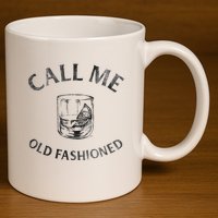 Call Me Old Fashioned Cocktail Glass 11oz C Handle Ceramic Mug