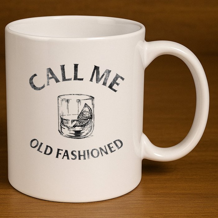 Call Me Old Fashioned Cocktail Glass 11oz C Handle Ceramic Mug