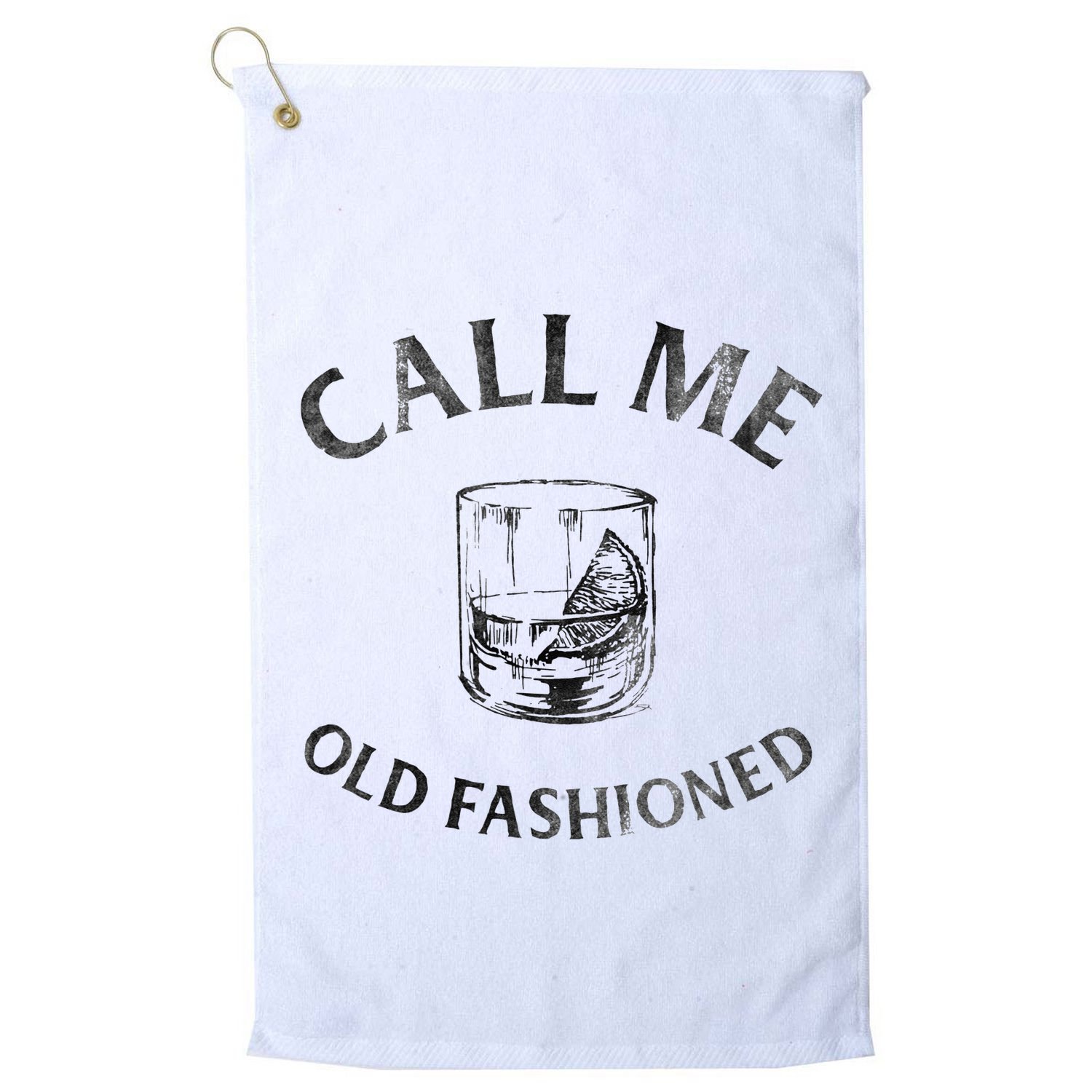 Call Me Old Fashioned Cocktail Glass Golf Towel