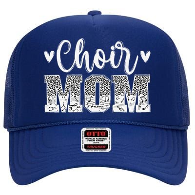 Choir Mom Of A Choir Member Leopard Choir Mother High Crown Mesh Back Trucker Hat