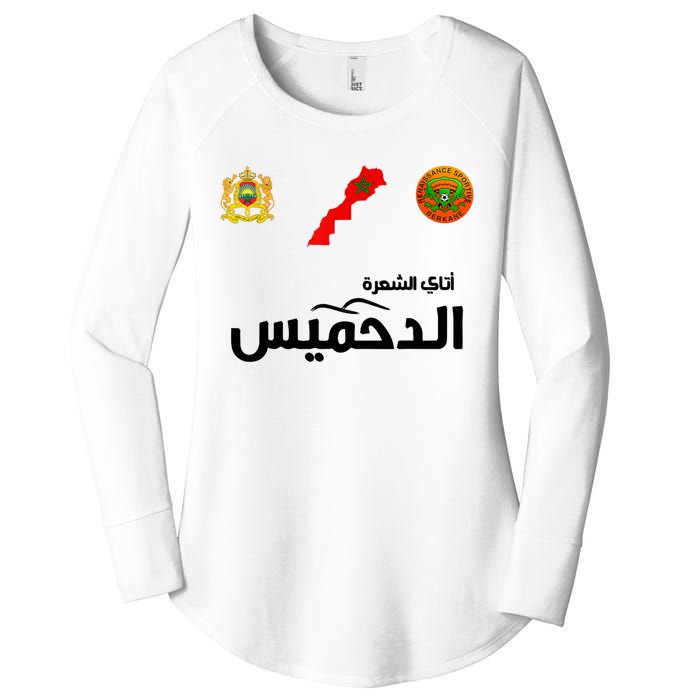 Complete Map Of Morocco With Dahmis Tea Proud Moroccan Women's Perfect Tri Tunic Long Sleeve Shirt