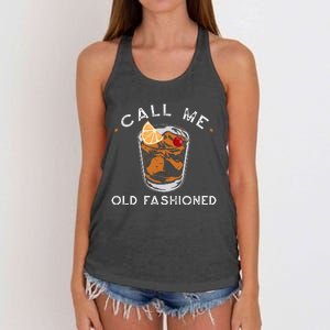 Call Me Old Fashioned Whiskey Drinking Women's Knotted Racerback Tank