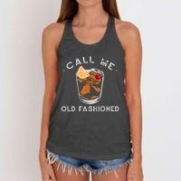 Call Me Old Fashioned Whiskey Drinking Women's Knotted Racerback Tank