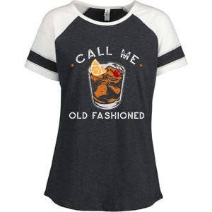 Call Me Old Fashioned Whiskey Drinking Enza Ladies Jersey Colorblock Tee