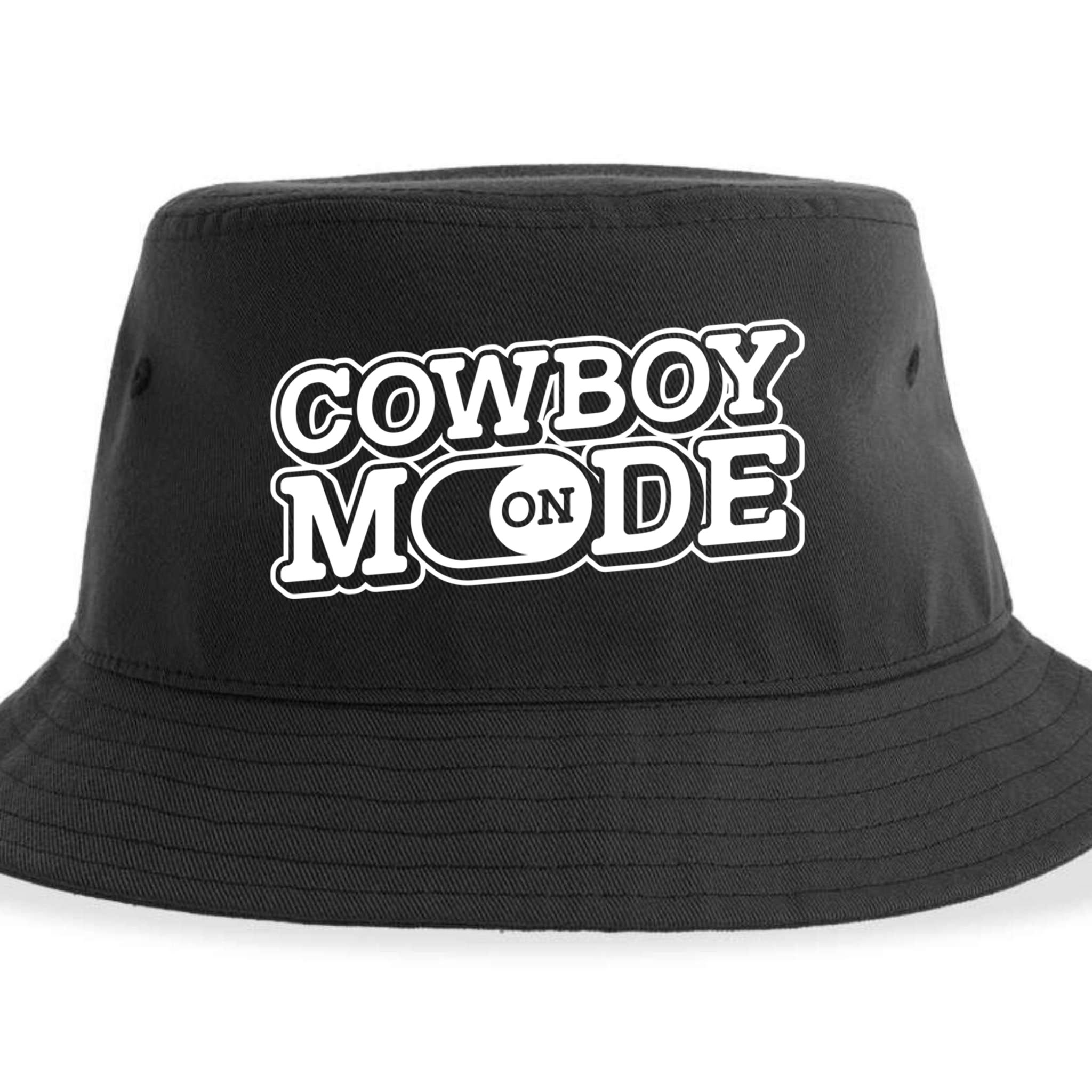 Cowboy Mode On Gift Horse Riding Horse Western Rodeo Cowboy Funny Gift Sustainable Bucket Hat