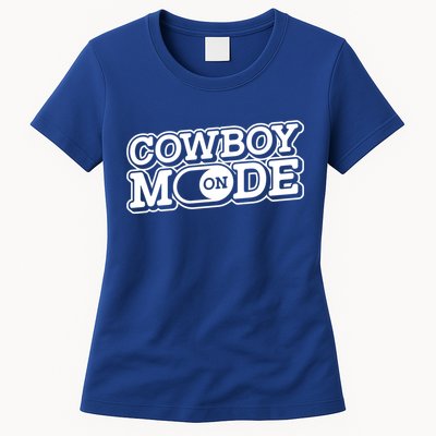 Cowboy Mode On Gift Horse Riding Horse Western Rodeo Cowboy Funny Gift Womens T-Shirt