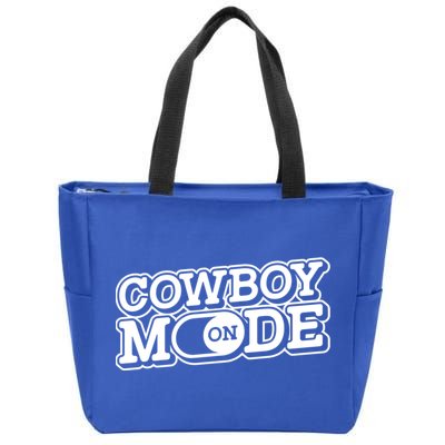 Cowboy Mode On Gift Horse Riding Horse Western Rodeo Cowboy Funny Gift Zip Tote Bag