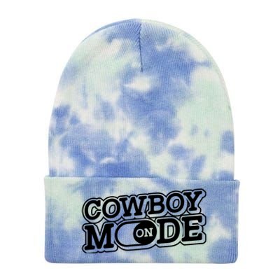 Cowboy Mode On Gift Horse Riding Horse Western Rodeo Cowboy Funny Gift Tie Dye 12in Knit Beanie