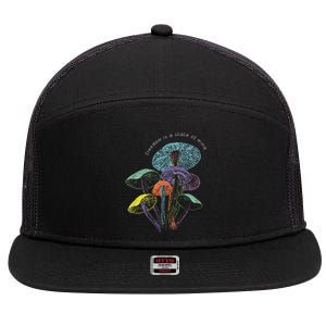 Colourful mushrooms of imagination  7 Panel Mesh Trucker Snapback Hat