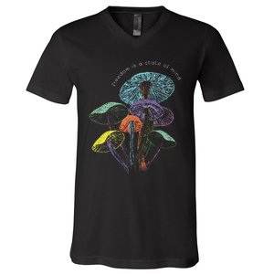 Colourful Mushrooms Of Imagination V-Neck T-Shirt