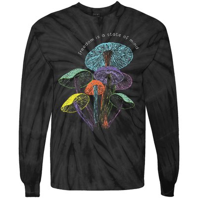 Colourful Mushrooms Of Imagination Tie-Dye Long Sleeve Shirt