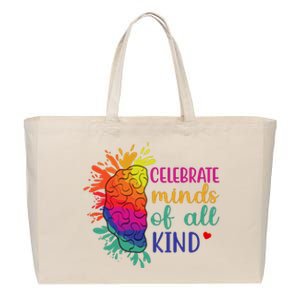 Celebrate Minds Of All Kind Neurodiversity Brain Cotton Canvas Jumbo Tote