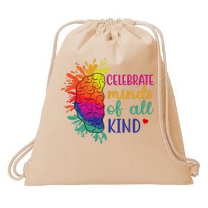 Celebrate Minds Of All Kind Neurodiversity Brain Drawstring Bag