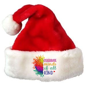 Celebrate Minds Of All Kind Neurodiversity Brain Premium Christmas Santa Hat