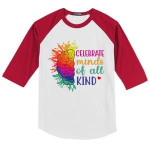 Celebrate Minds Of All Kind Neurodiversity Brain Kids Colorblock Raglan Jersey