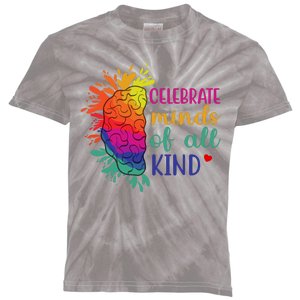 Celebrate Minds Of All Kind Neurodiversity Brain Kids Tie-Dye T-Shirt