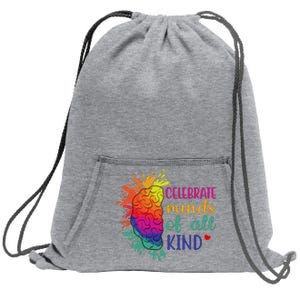 Celebrate Minds Of All Kind Neurodiversity Brain Sweatshirt Cinch Pack Bag