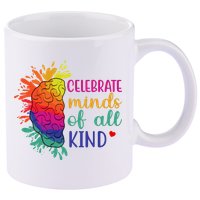Celebrate Minds Of All Kind Neurodiversity Brain 11oz C Handle Ceramic Mug