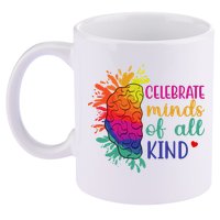 Celebrate Minds Of All Kind Neurodiversity Brain 11oz C Handle Ceramic Mug