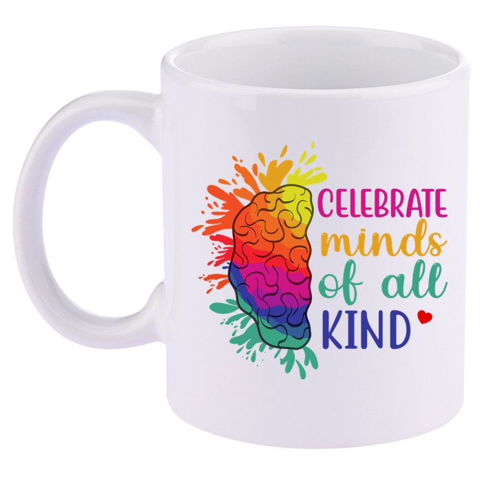 Celebrate Minds Of All Kind Neurodiversity Brain 11oz C Handle Ceramic Mug
