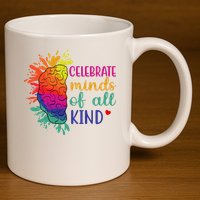 Celebrate Minds Of All Kind Neurodiversity Brain 11oz C Handle Ceramic Mug